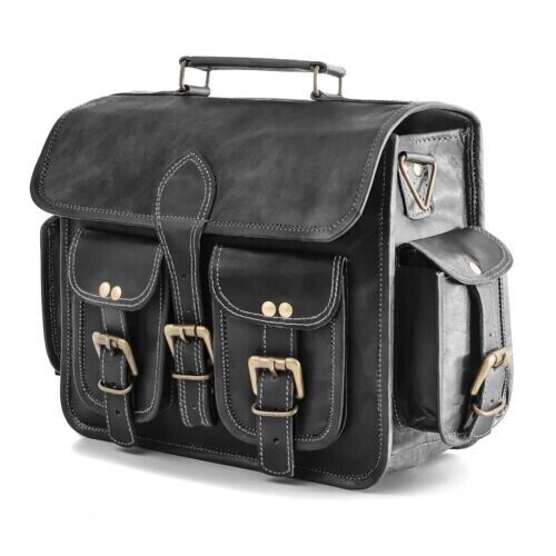 Large Genuine Leather Motorcycle Two Side Bag