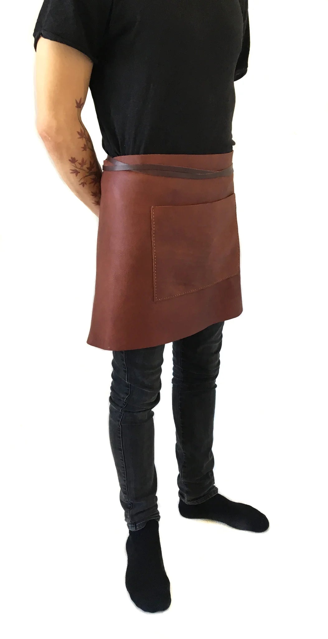 Genuine Leather Short Apron