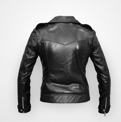 Genuine Leather Biker Jacket For Ladies