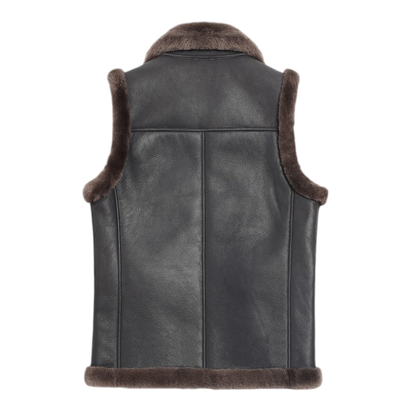 Real Leather Fur Pilot Vest