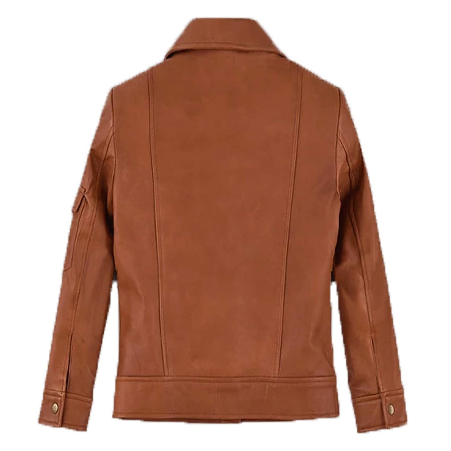 Handmade Brown Leather Jacket Slim fit