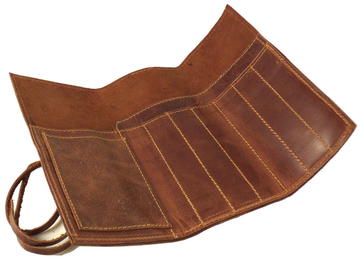 Vintage Leather Pencil Roll Pen Pouch