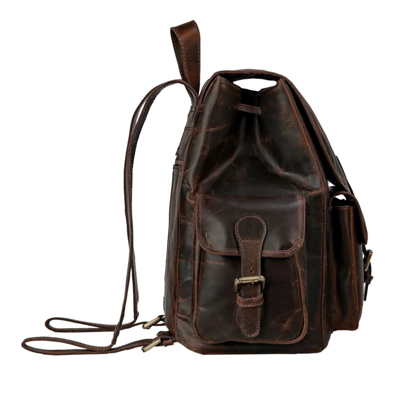 Black And Brown Leather Backpack