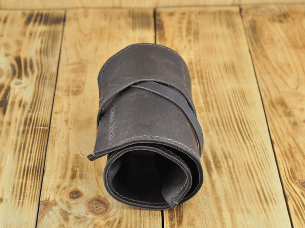 Genuine Leather Pencil Pen Bag Pocket Roll