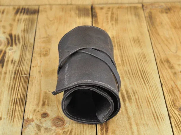 Genuine Leather Pencil Pen Bag Pocket Roll