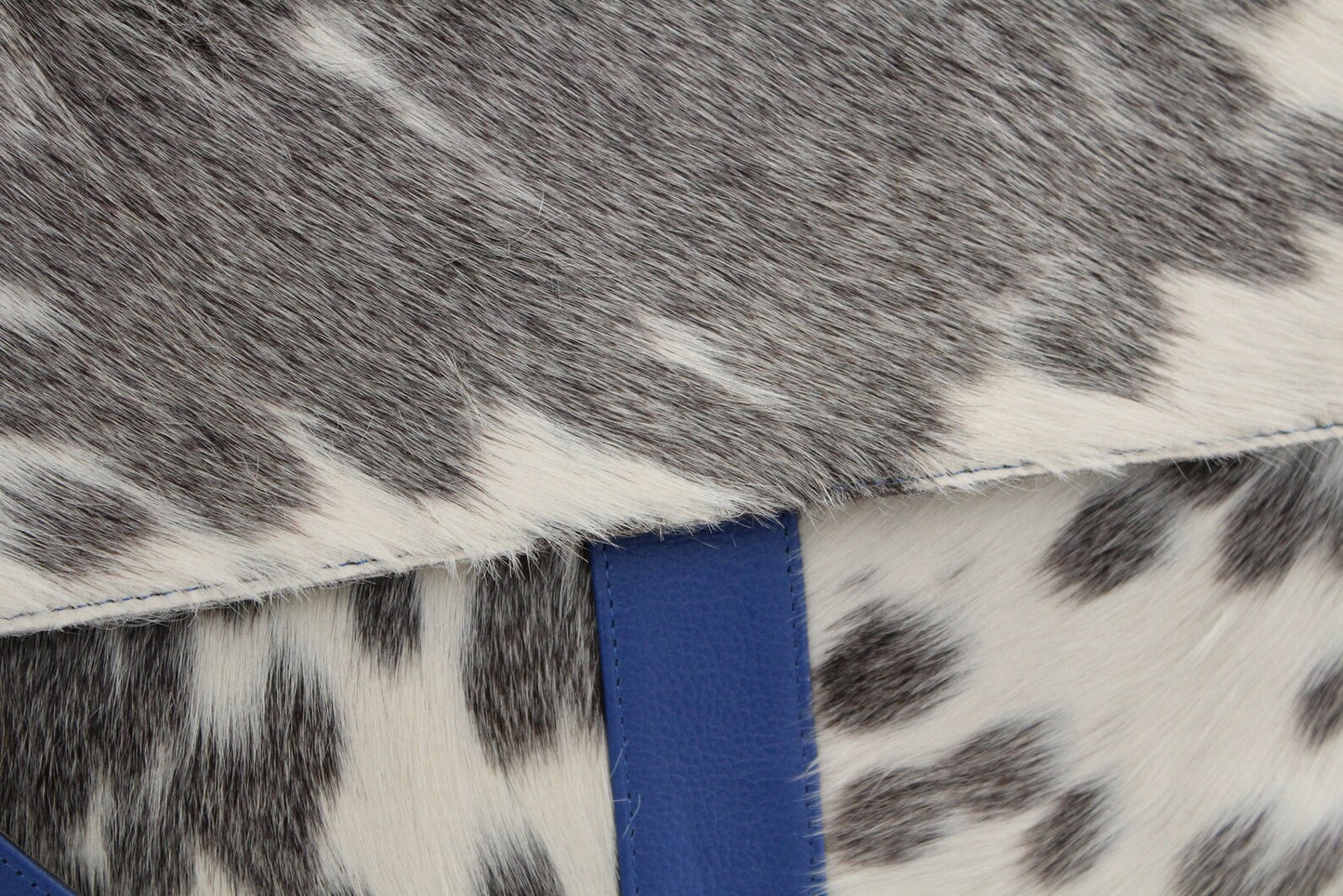 Grey White Cowhide Messenger Briefcase Bag
