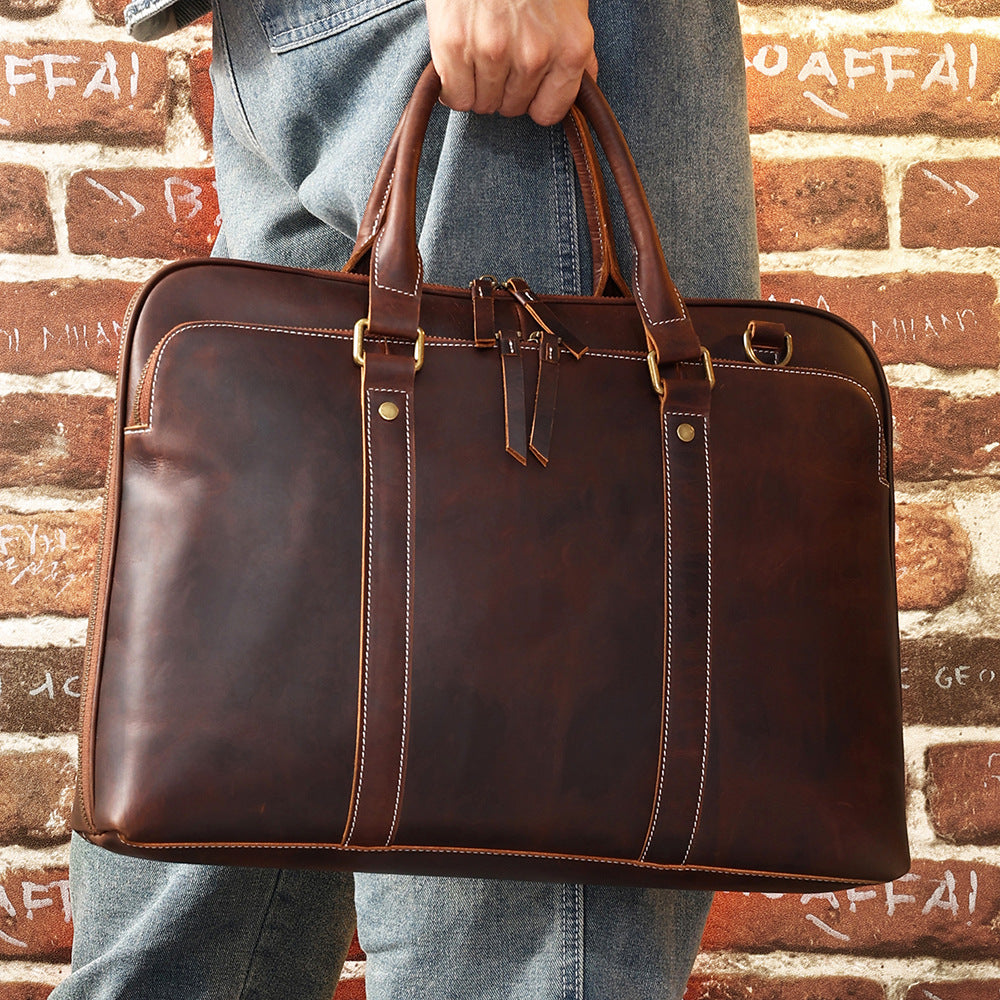Men’s Leather Shoulder Bag Messenger Briefcase Laptop Bag