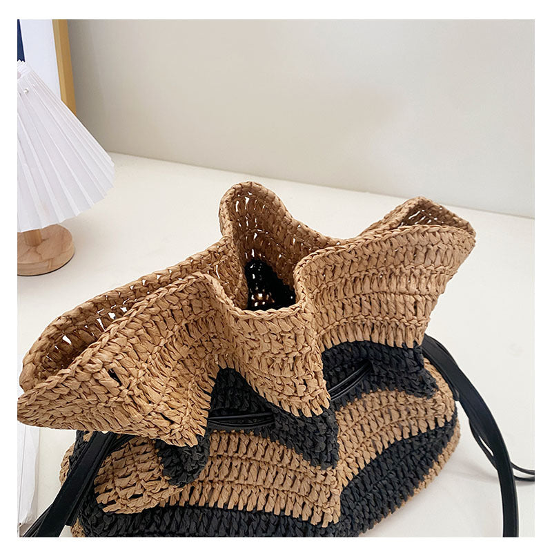 striped straw crochet bags for summer beaches