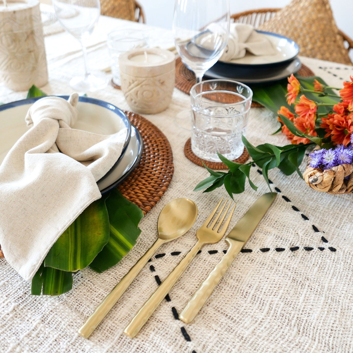 Matte Gold Brass Cutlery Set