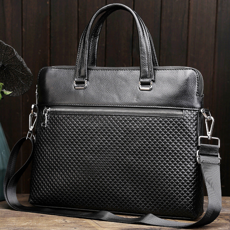 Genuine Leather Men's Office Briefcase Bag