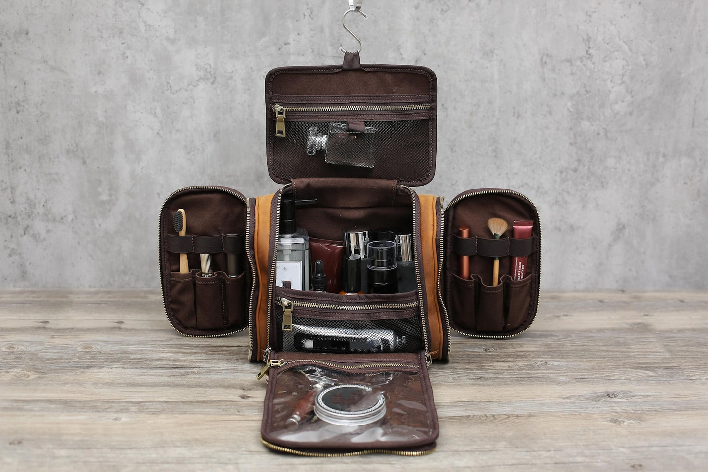 Real Leather Dopp Kit Bag