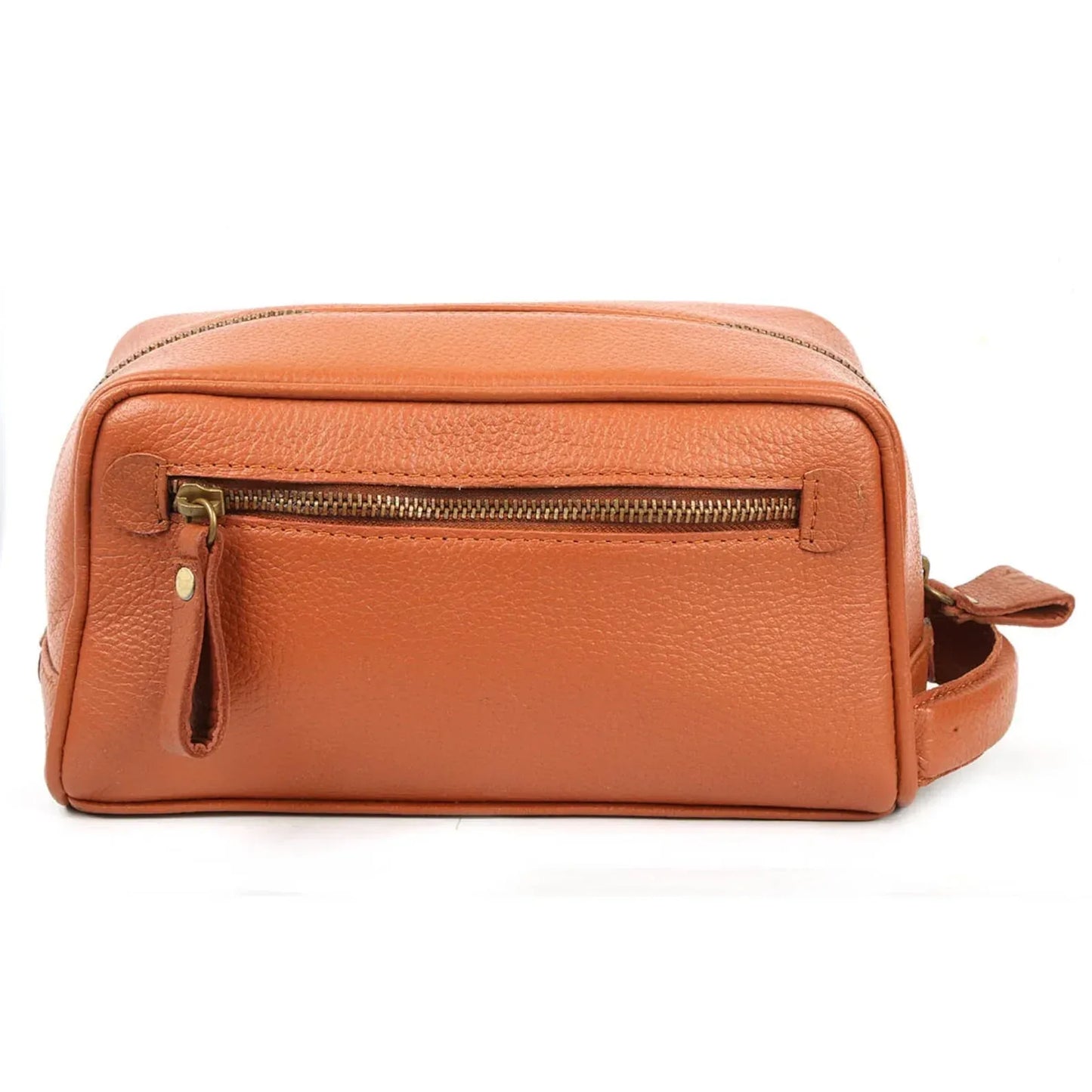 Brown White Cowhide Toiletry Bag