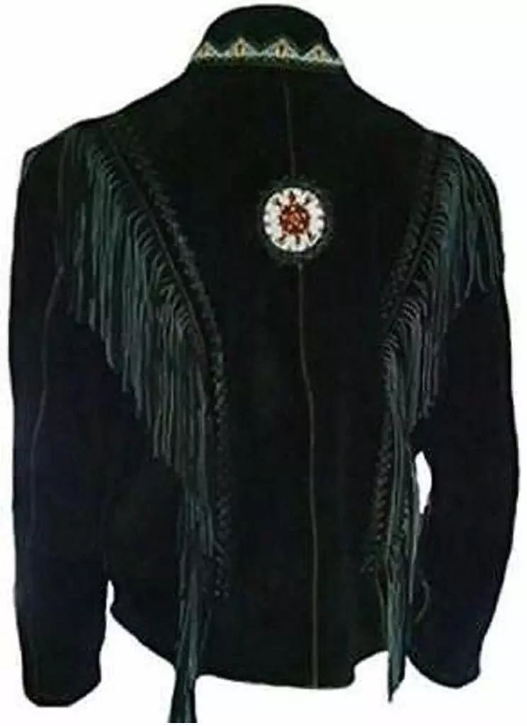 Cowboy Leather Suede Jacket Native American
