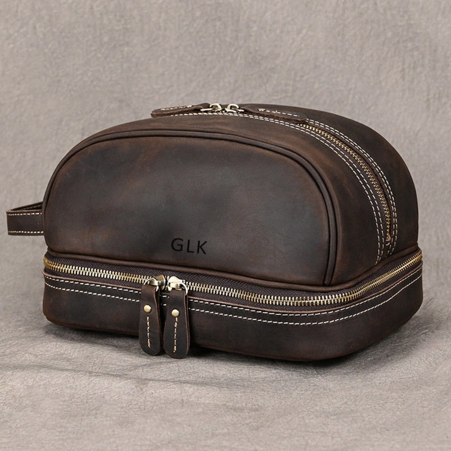 Genuine Leather Toiletry Bag Travel Case