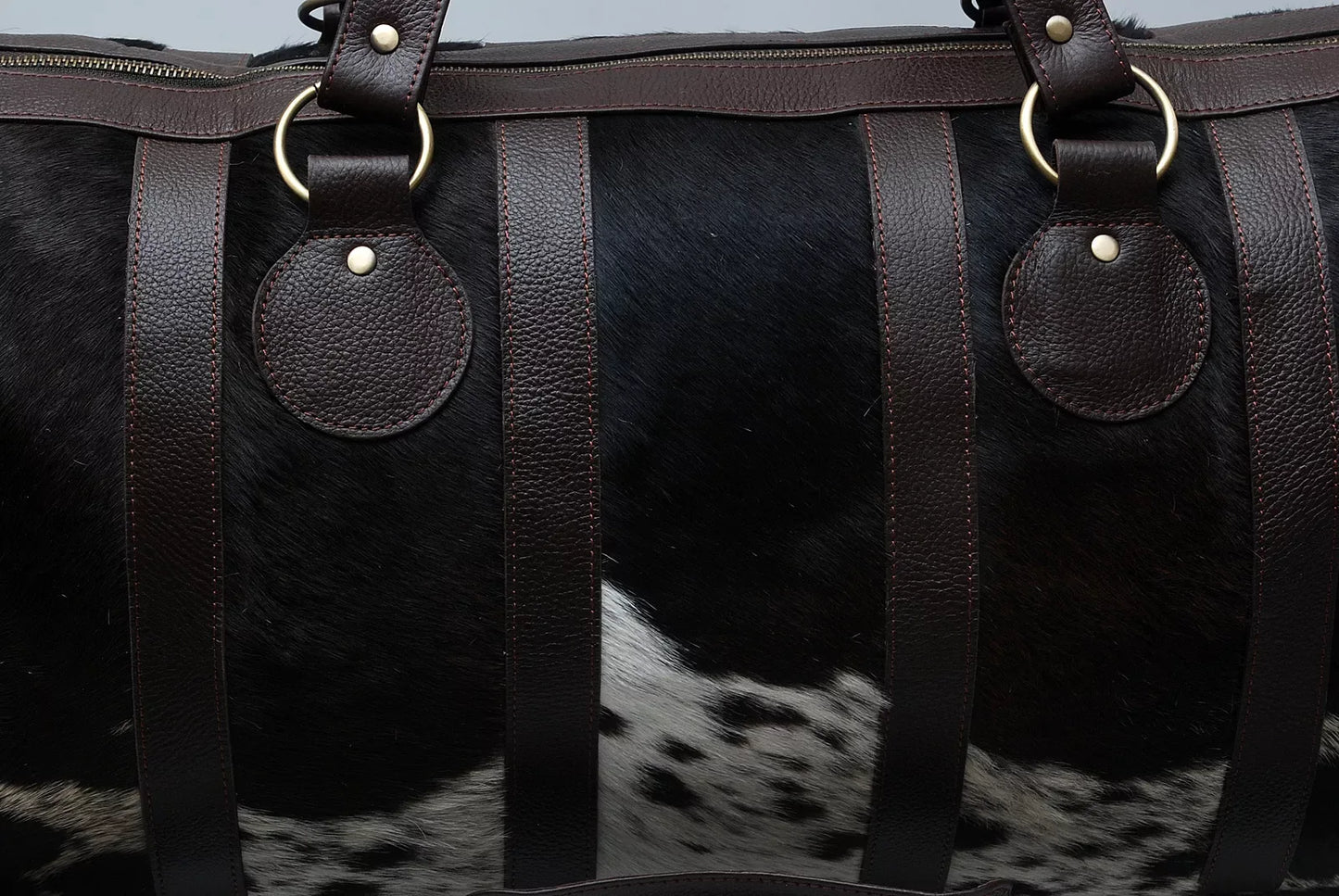 Cow Print Weekender Black & White Cowhide Overnight Bag