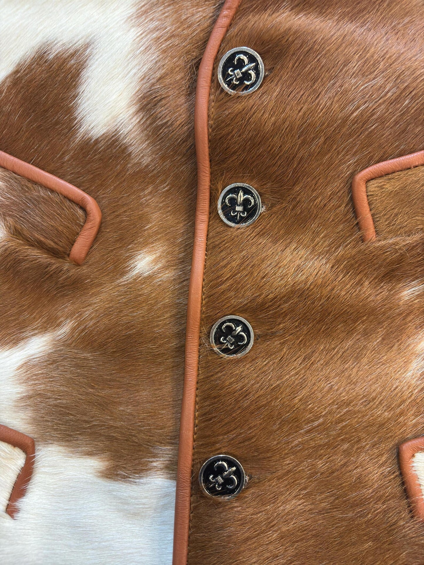 Cowhide Vest Brown White