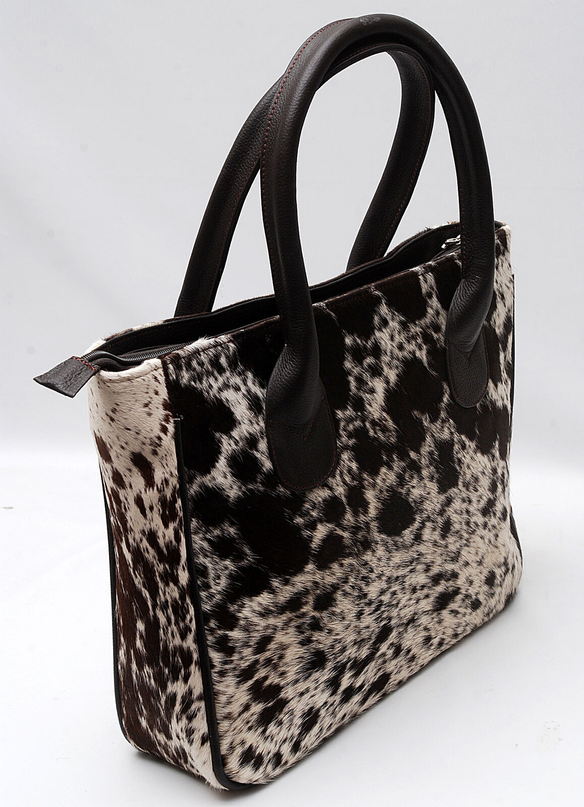 Speckled Hair On Cow Fur Shoulder Purse
