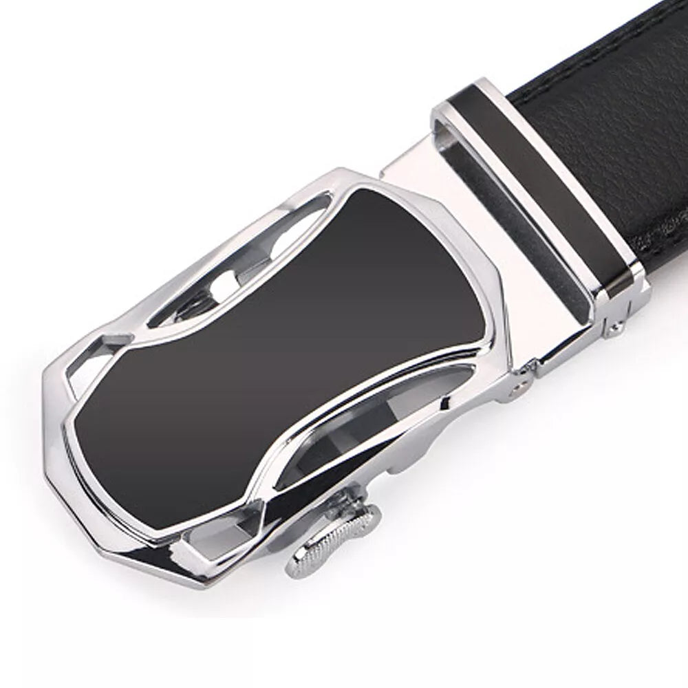 Extra Long Men’s Leather Belt with Automatic Buckle