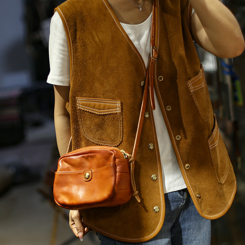 Women Leather Messenger Pillow Bag
