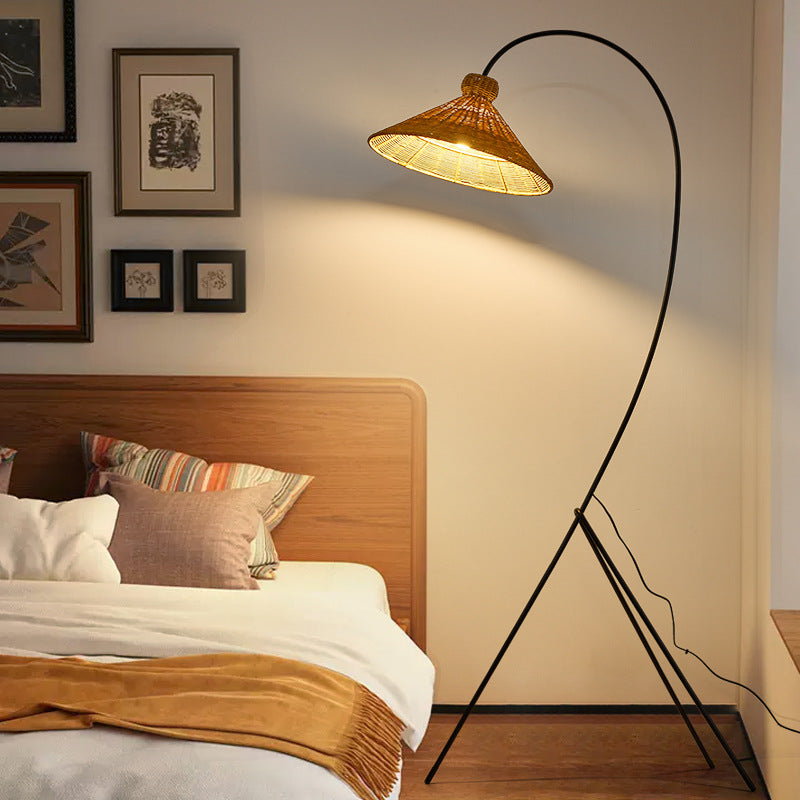 Wabi-Sabi Rattan Floor Lamp Nordic Corner Light