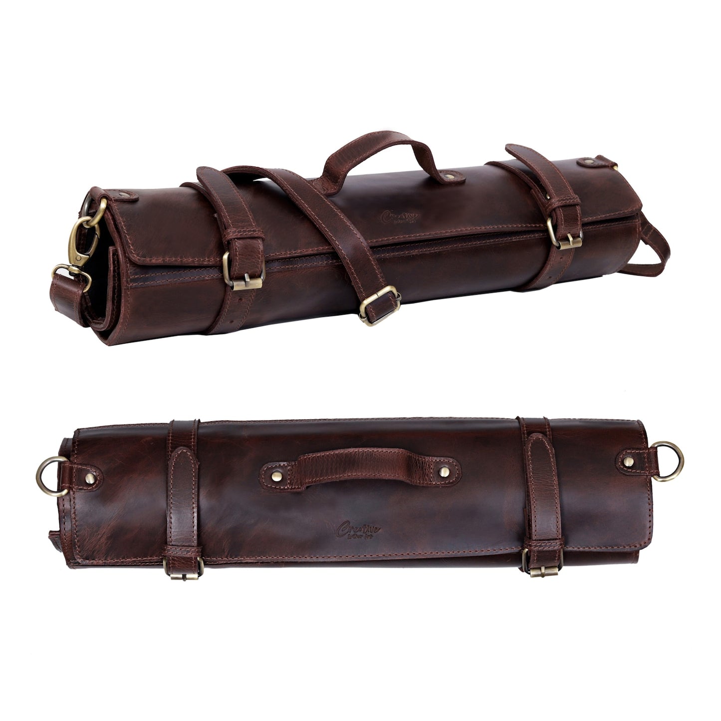 knife leather roll bag holder case