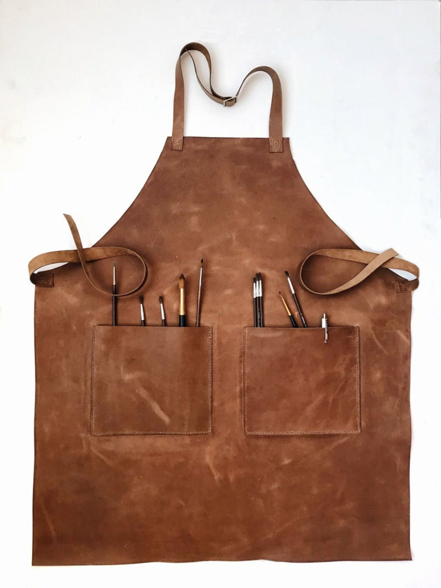 Genuine Leather Work Apron for Blacksmiths and Butchers with Tool Pockets