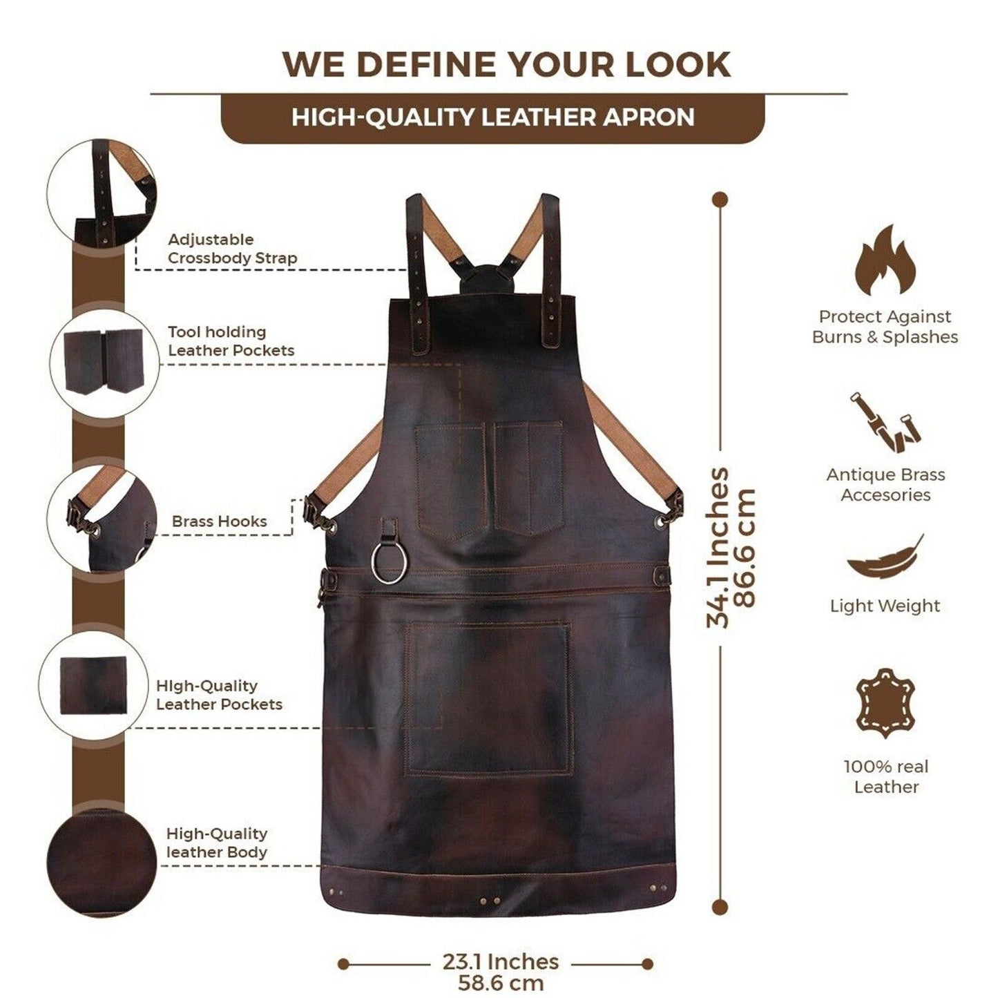 Handmade Leather Apron Cooking Butcher