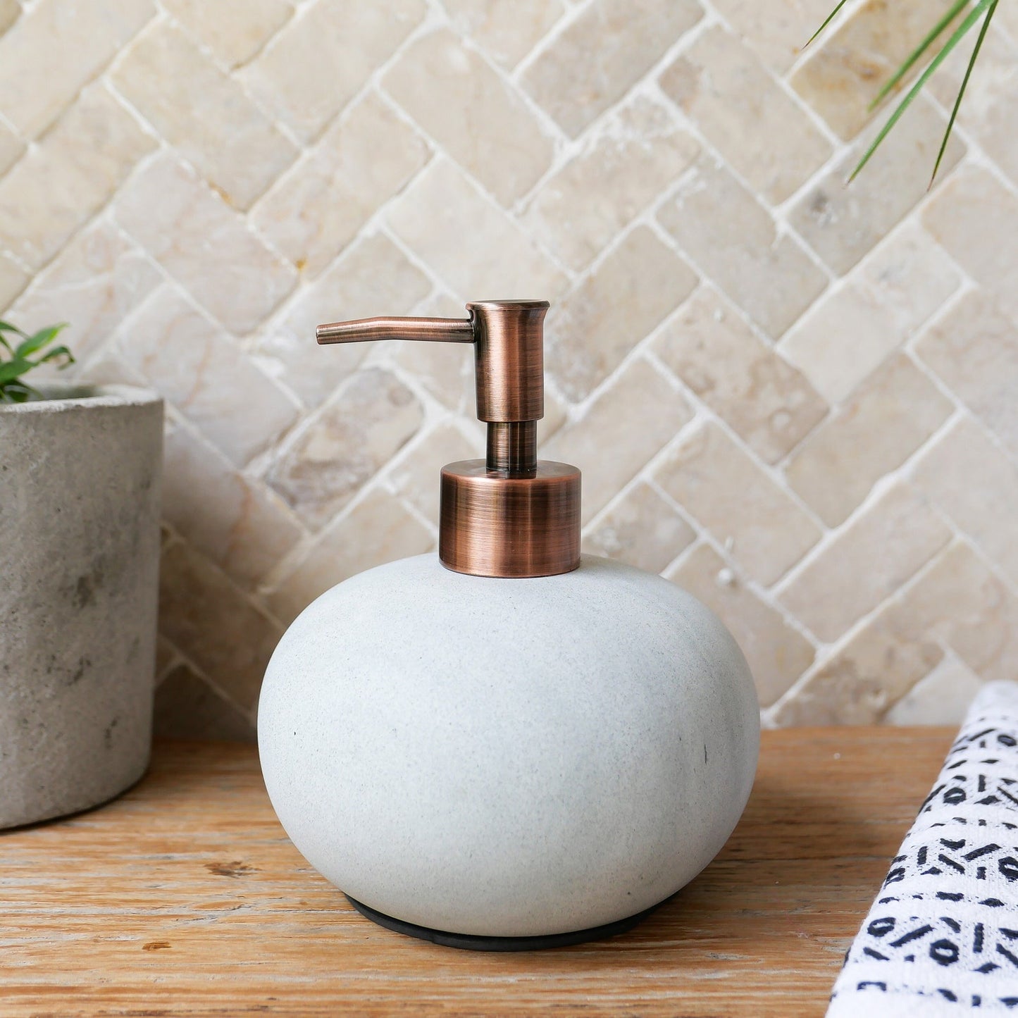 Natural Zeolite Stone Dispenser Oval Shade