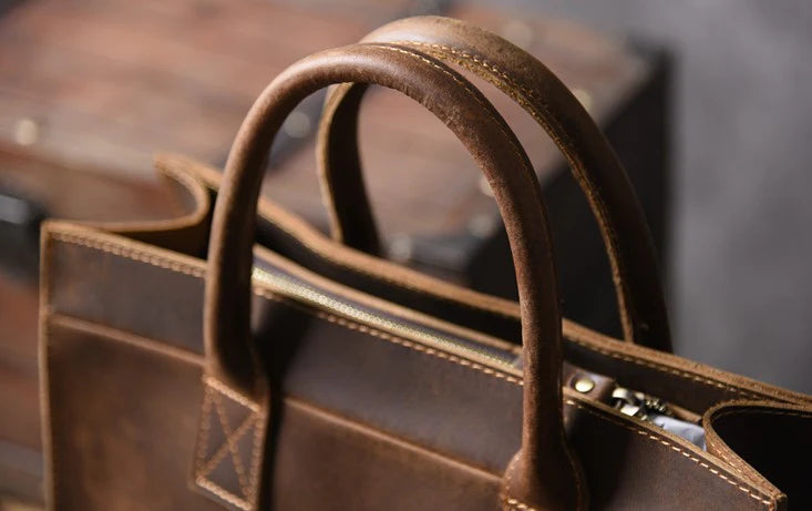 Genuine Real Cowhide Leather Tote Bag