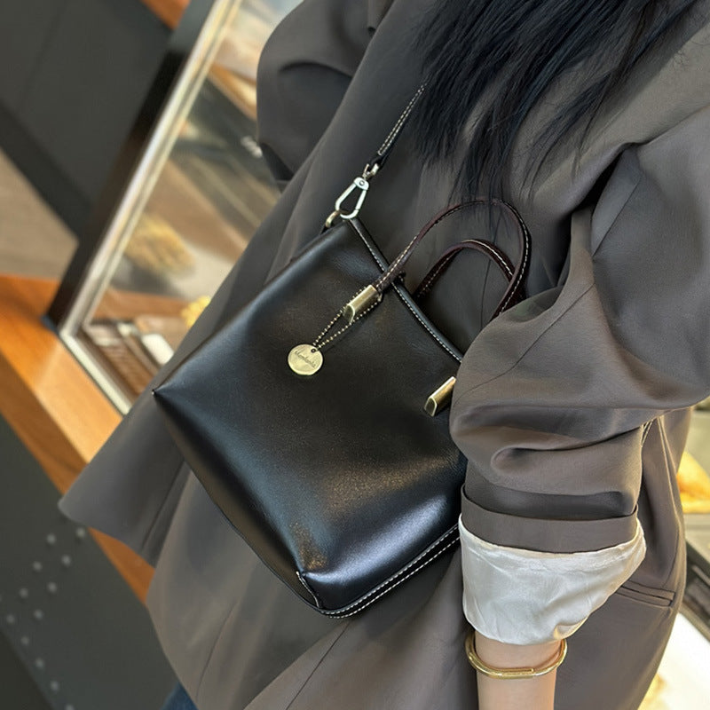 Genuine Leather Mini Tote Shoulder Bag