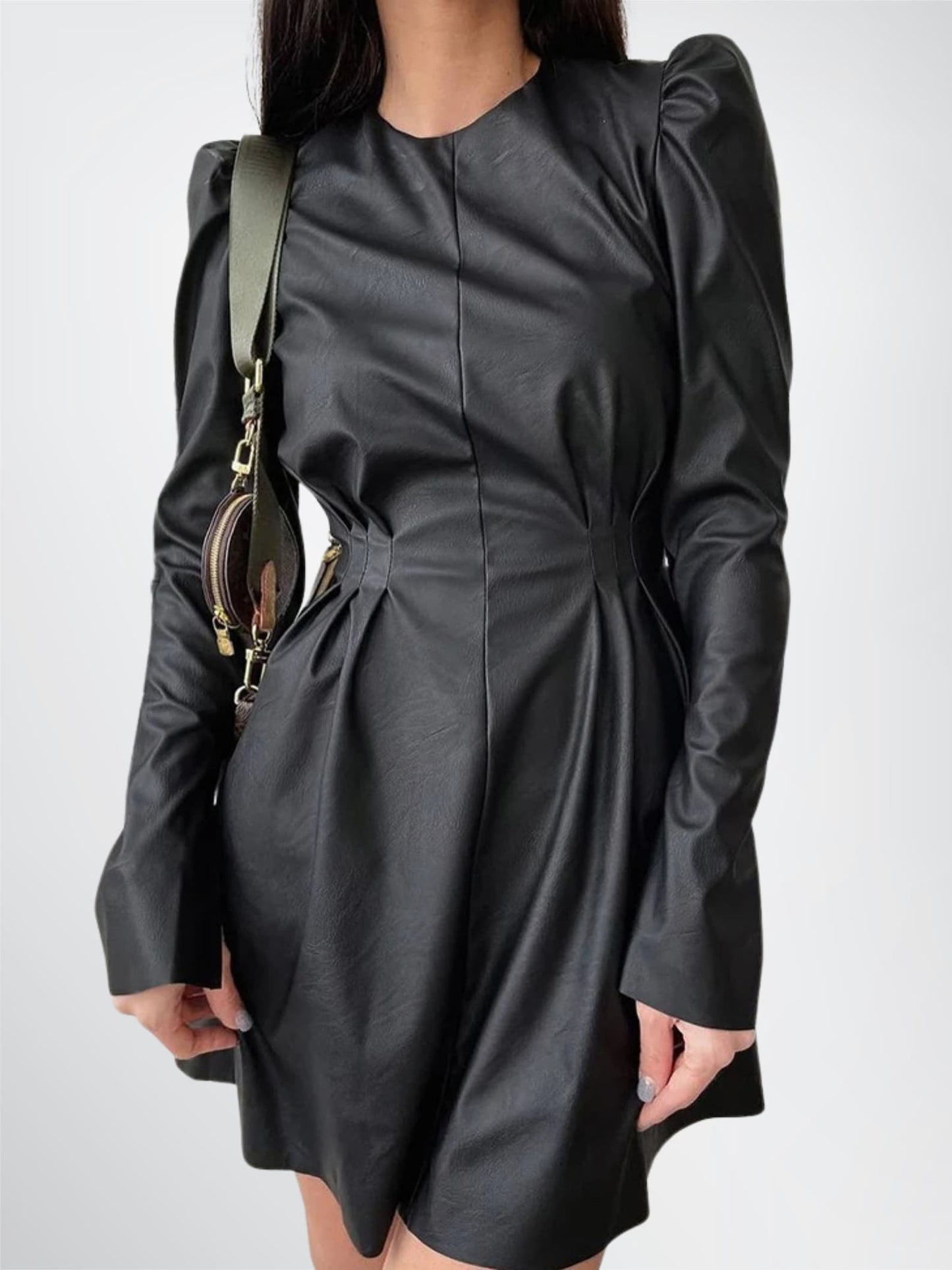 Women's Handmade Leather Dress With Zip Closure