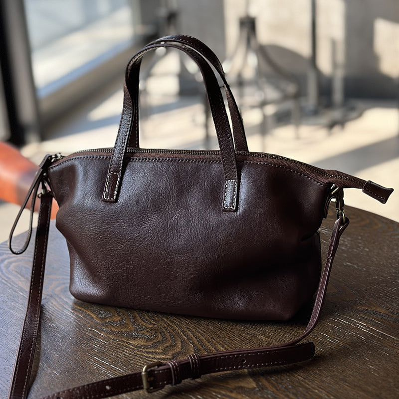 Genuine leather Dumpling messenger bag