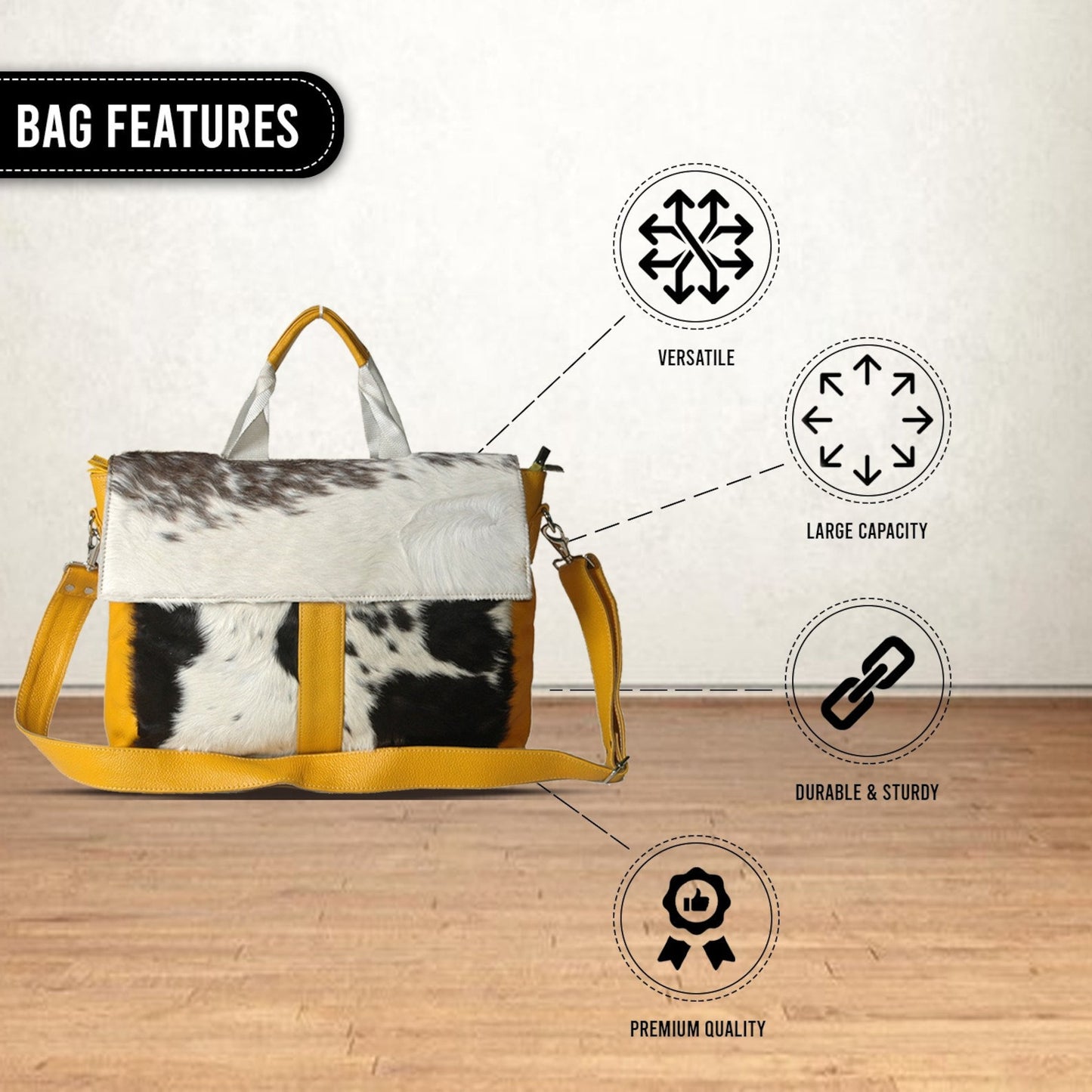 Natural Cowhide Office Bag