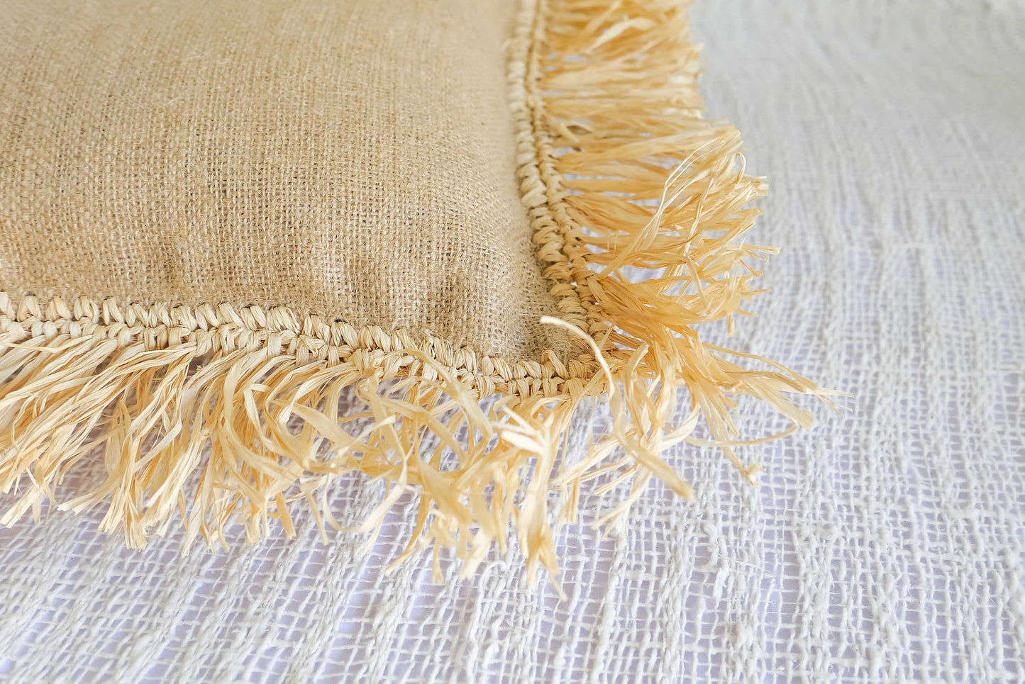 Jute Raffia Natural Handmade Pillow Cover