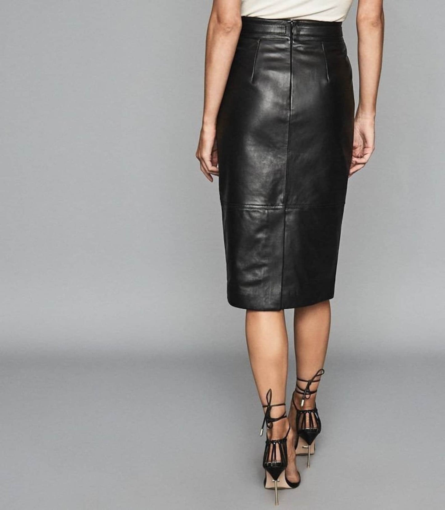 Handmade leather skirt long style