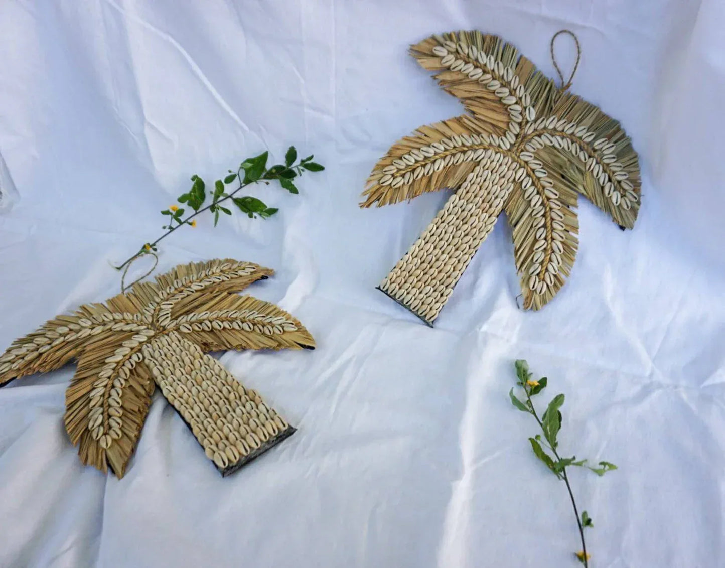 Cowrie shells wall palm tree wall hanging decor