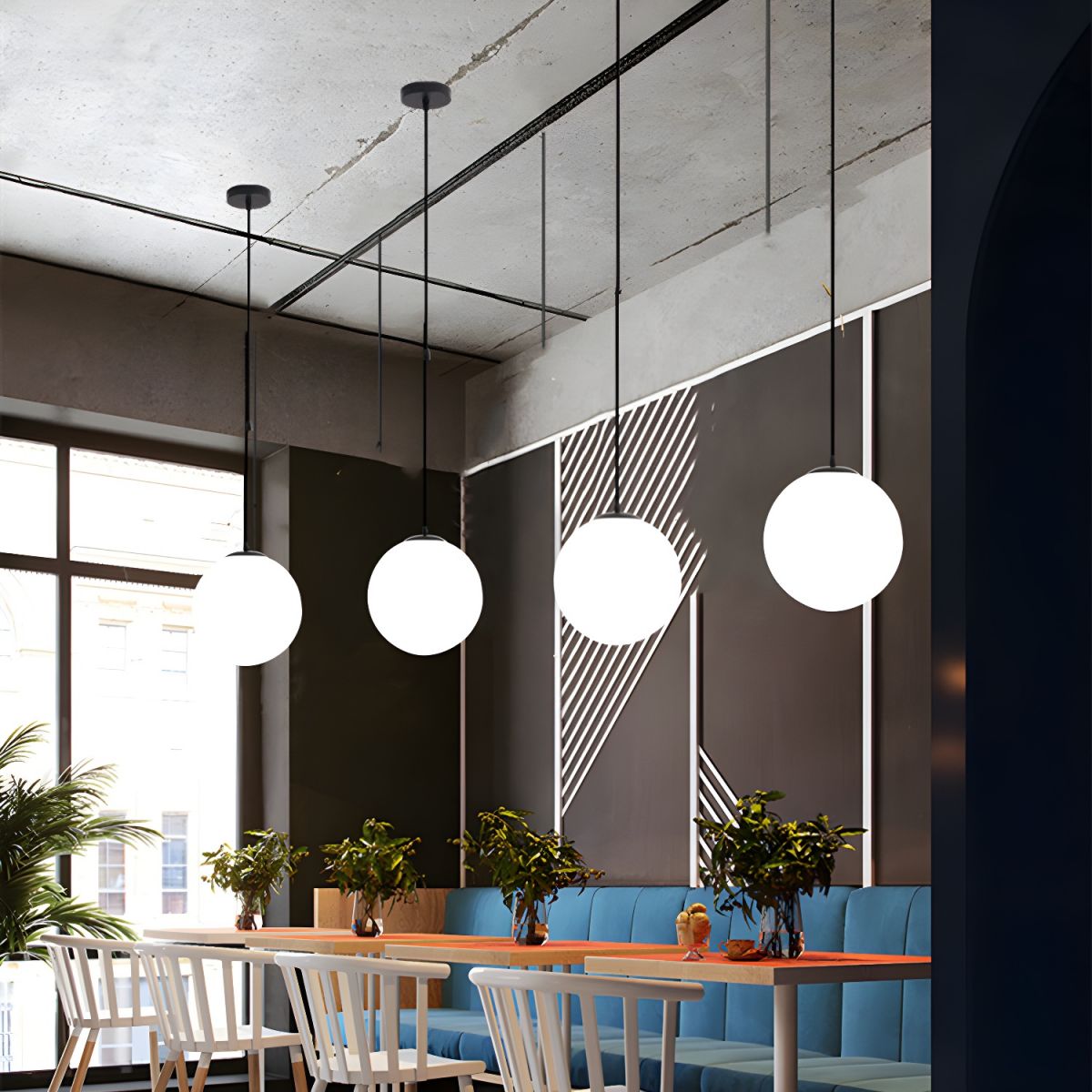 Globe Pendant Light Modern Black Ceiling Lamp