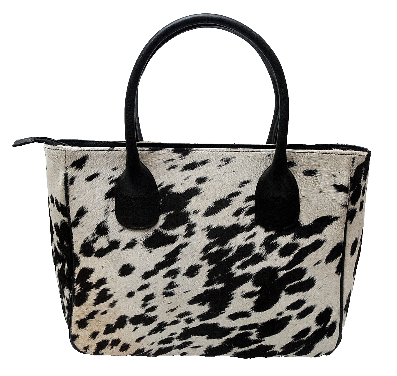 Classic Black White Hair On Cowhide Shoulder Bag