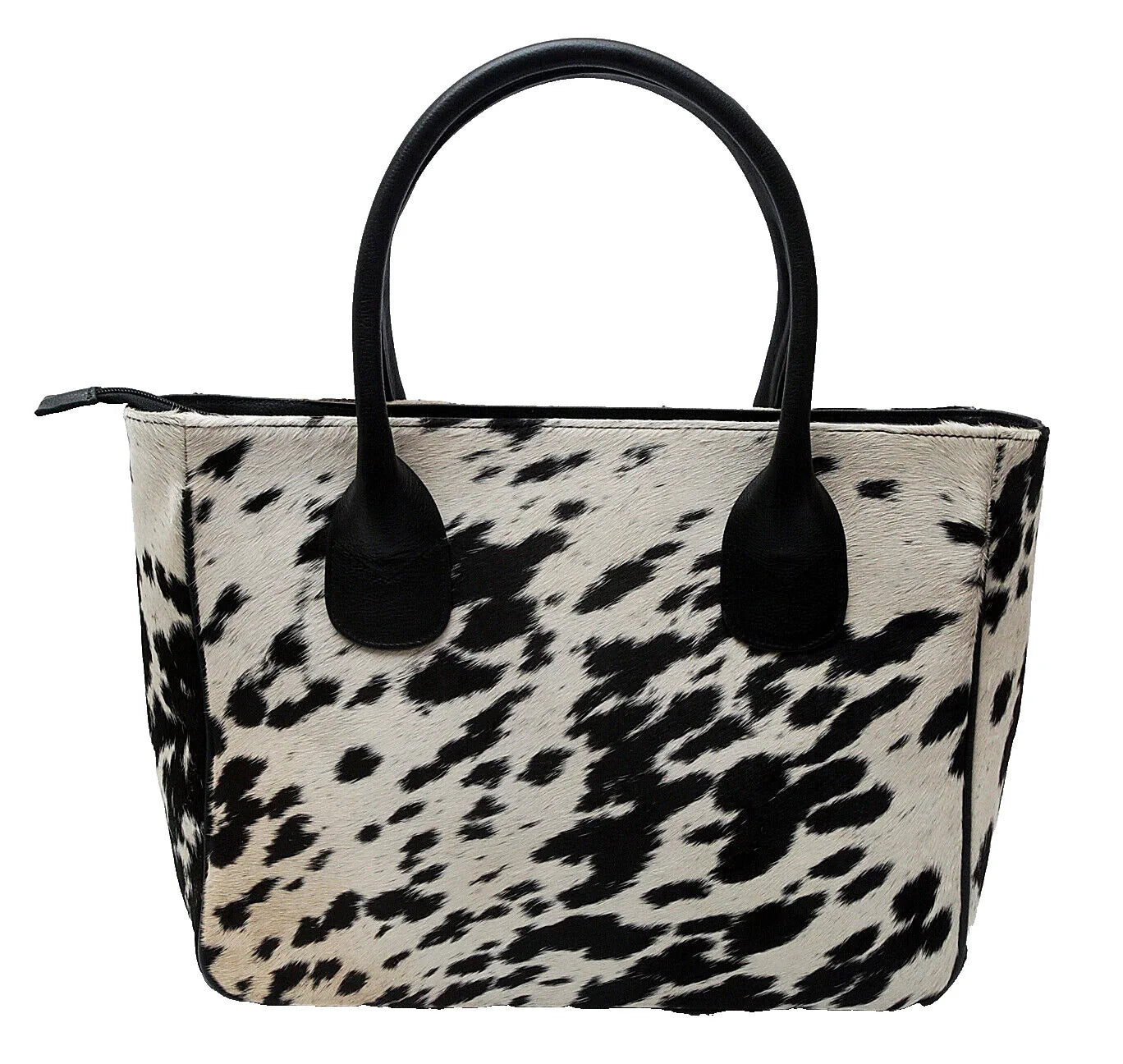Classic Black White Hair On Cowhide Shoulder Bag