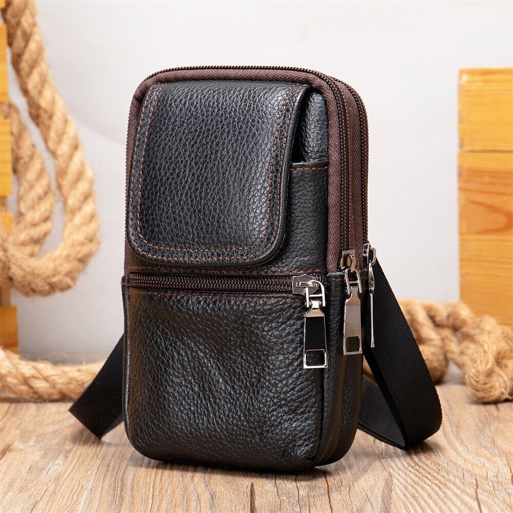 Men Shoulder Genuine Leather Bag Small Cross body