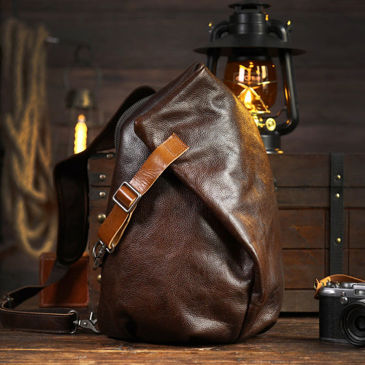 Men’s Genuine Leather Waist Bag Crossbody Chest Belt Bags