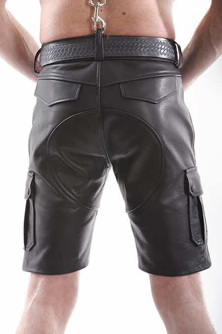 Premium Men's Cowhide Leather Cargo Shorts