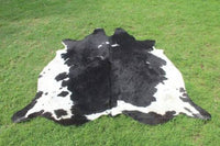Elevate your decor with a unique black and white cowhide rug. Its contrasting colors create a visually striking focal point in any space.