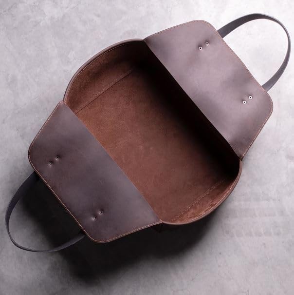 Genuine Leather Bag Firewood Carrier Log Holder