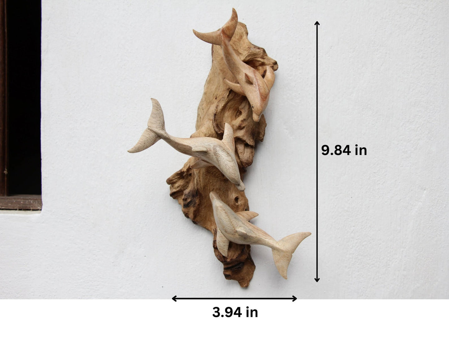 Hand Carved Wood Dolphin