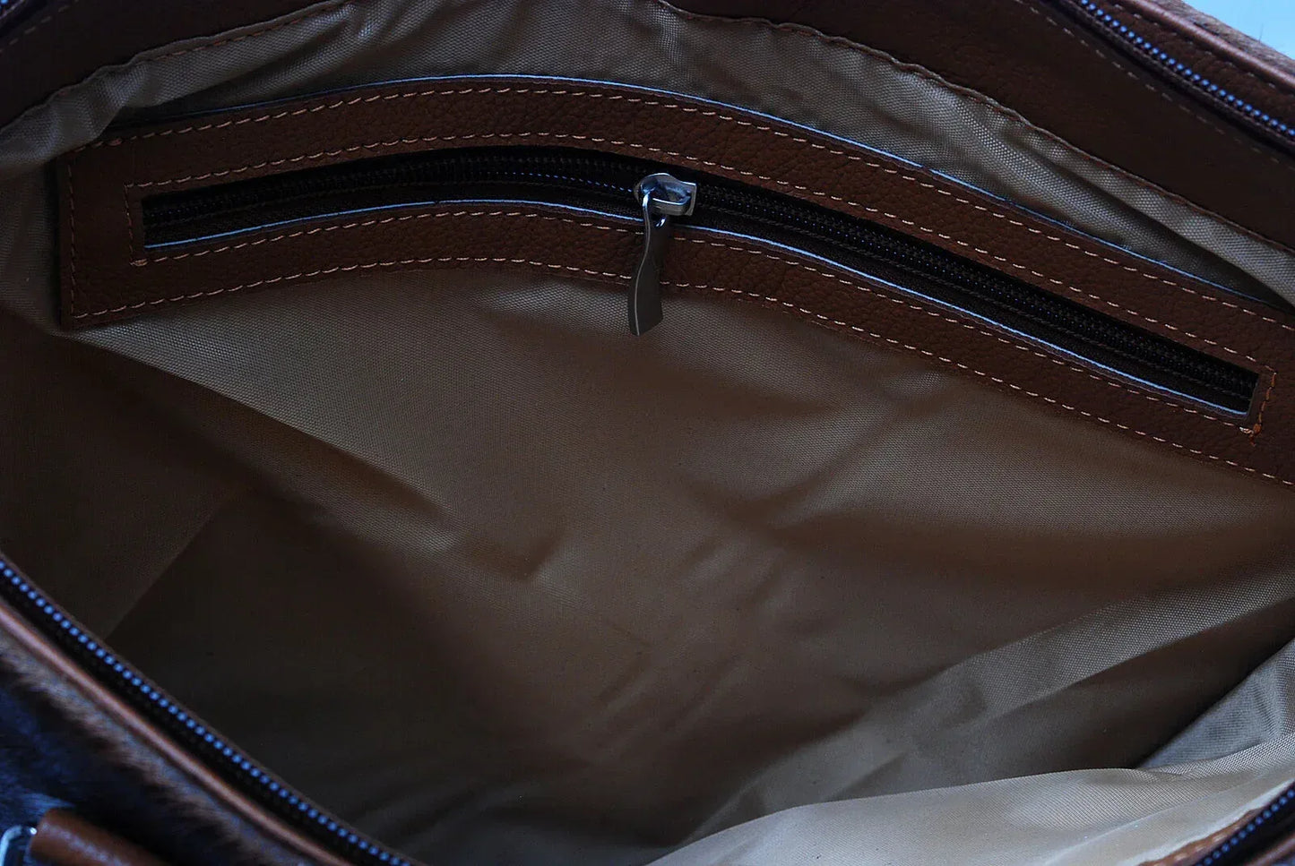 Exotic Brown Tricolor Cowhide Shoulder Purse