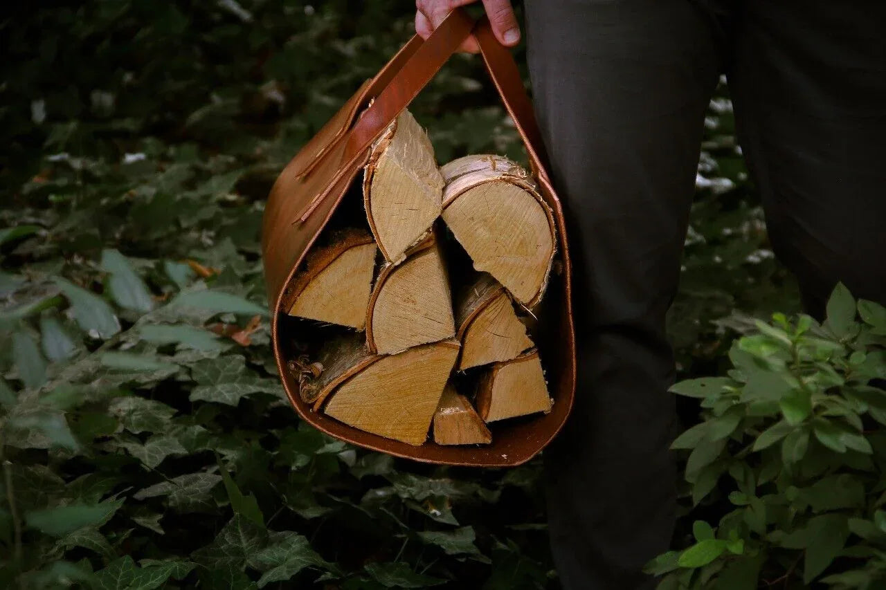 Genuine Leather Log Carrier
