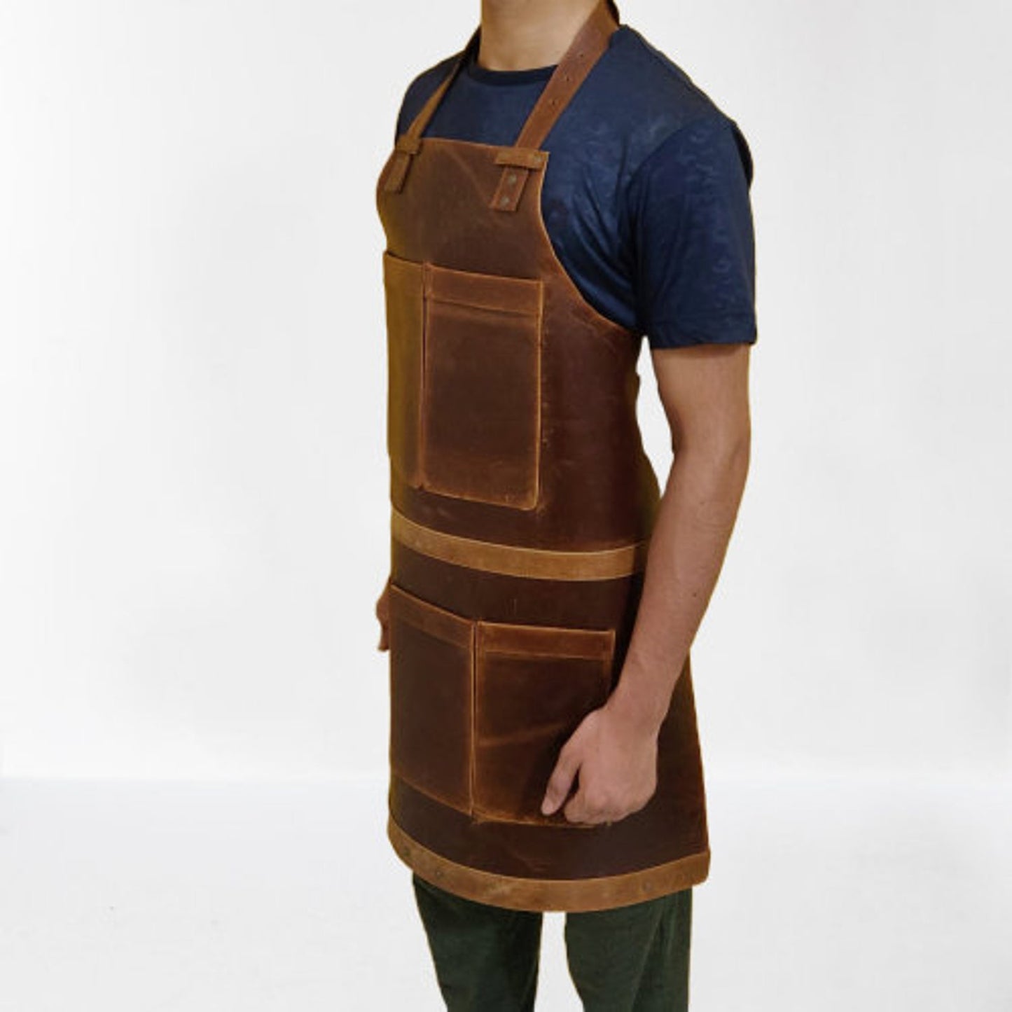 Genuine leather work apron