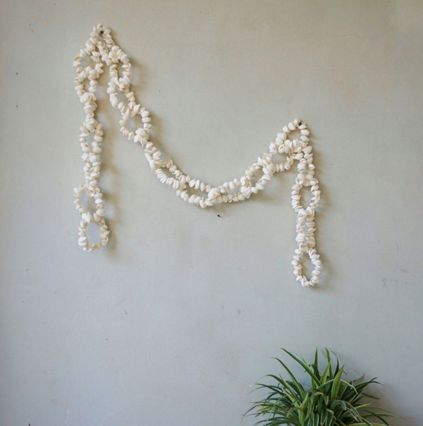 White sea shell chain boho decor urban style