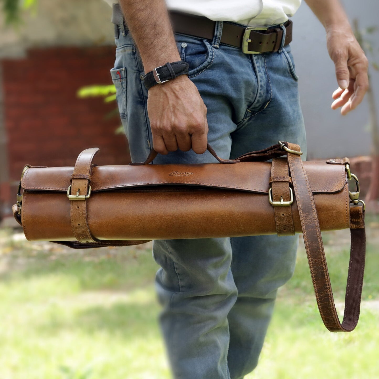 Leather Chef Knife roll Holder Case